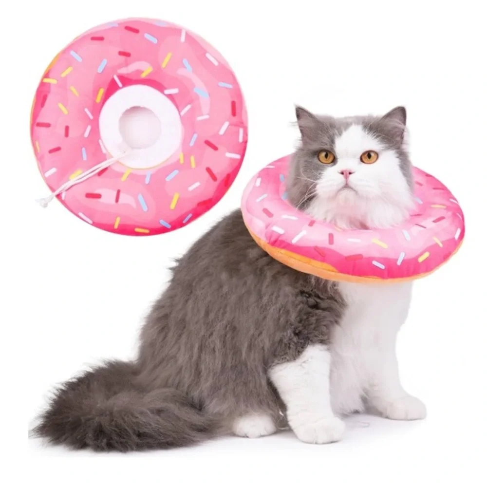 Pink Donut 🍩 Soft Cone Collar for Cat/Small Dog